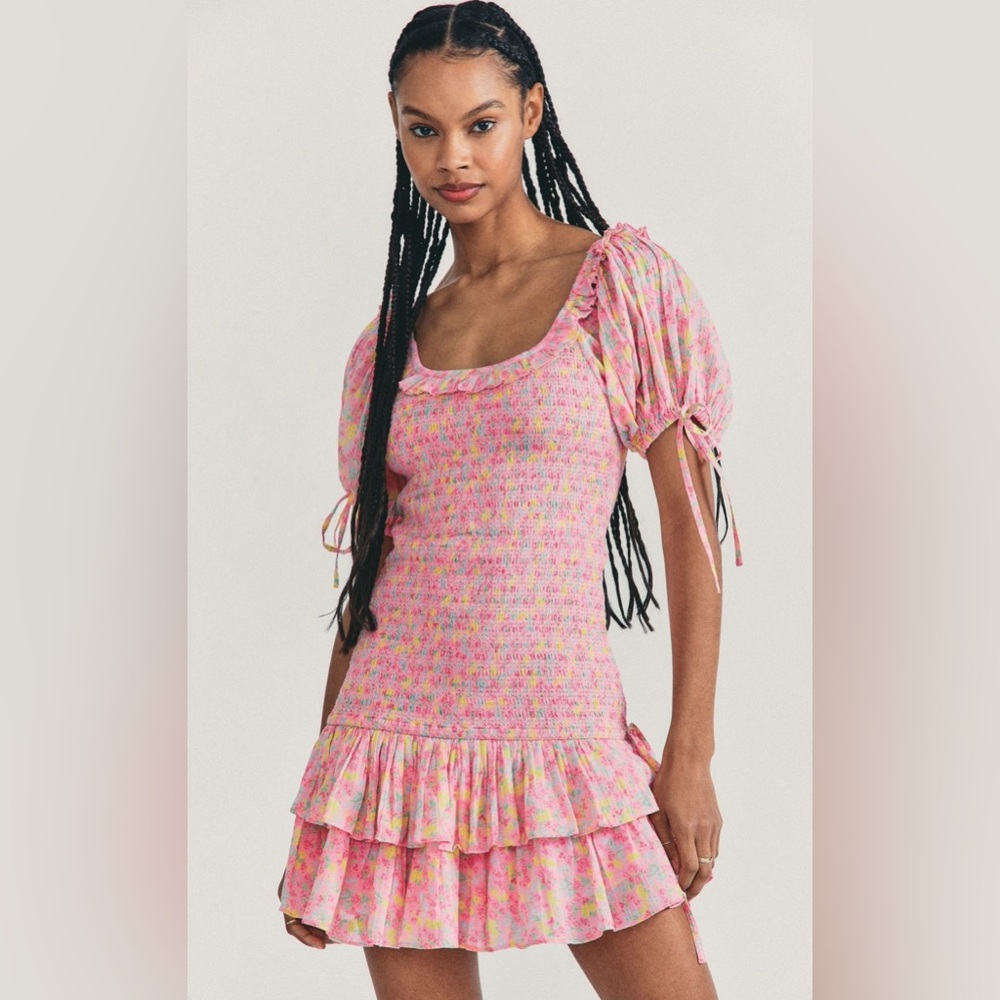 LoveShackFancy Violet Mini Dress